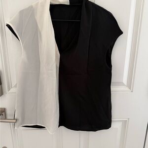 Chic Black and White Women's Blouse
